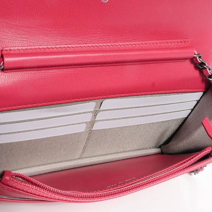 Chanel Lambskin Wallet on Chain Boy WOC Dark Pink 8 of 9