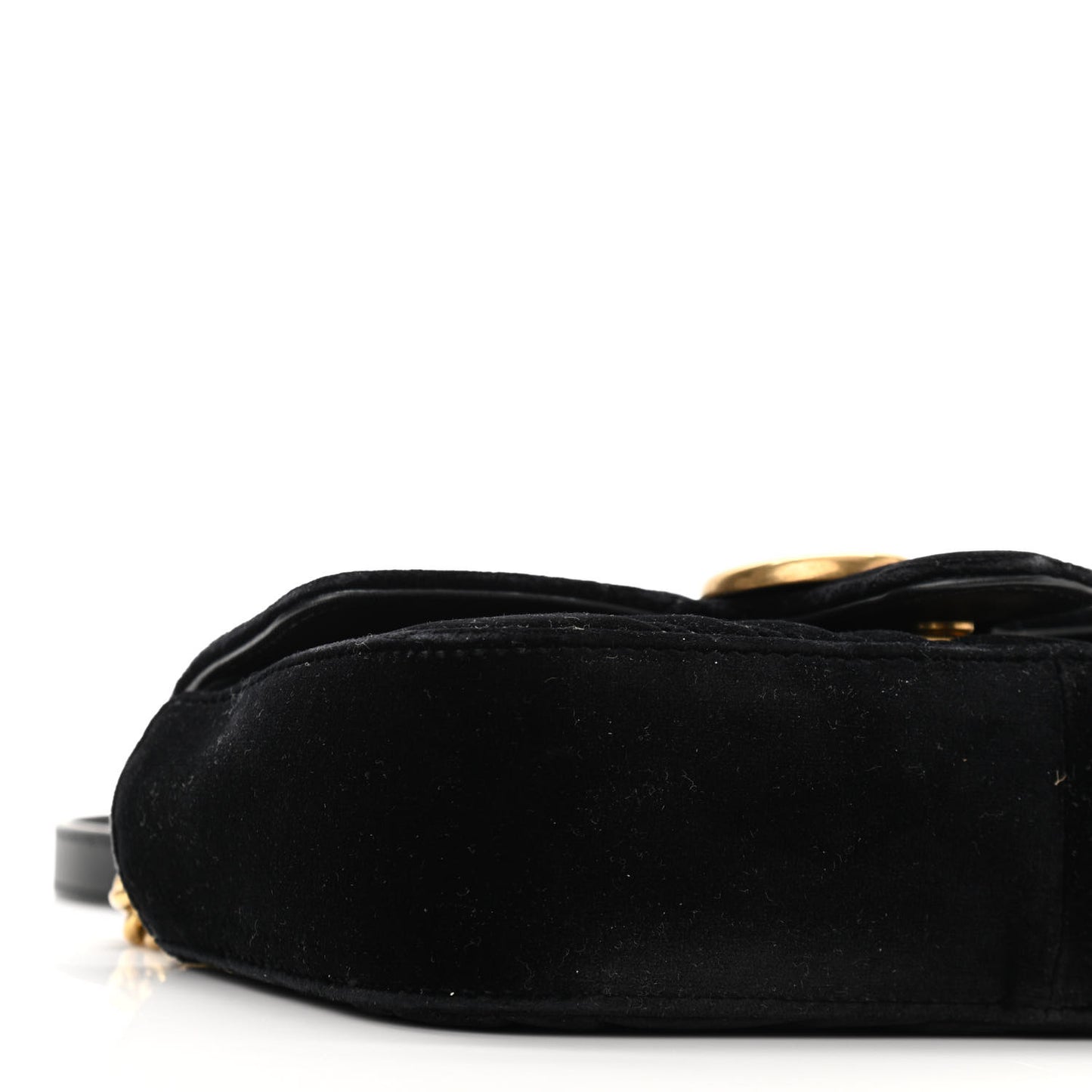 Velvet Matelasse Mini GG Marmont Shoulder Bag Black