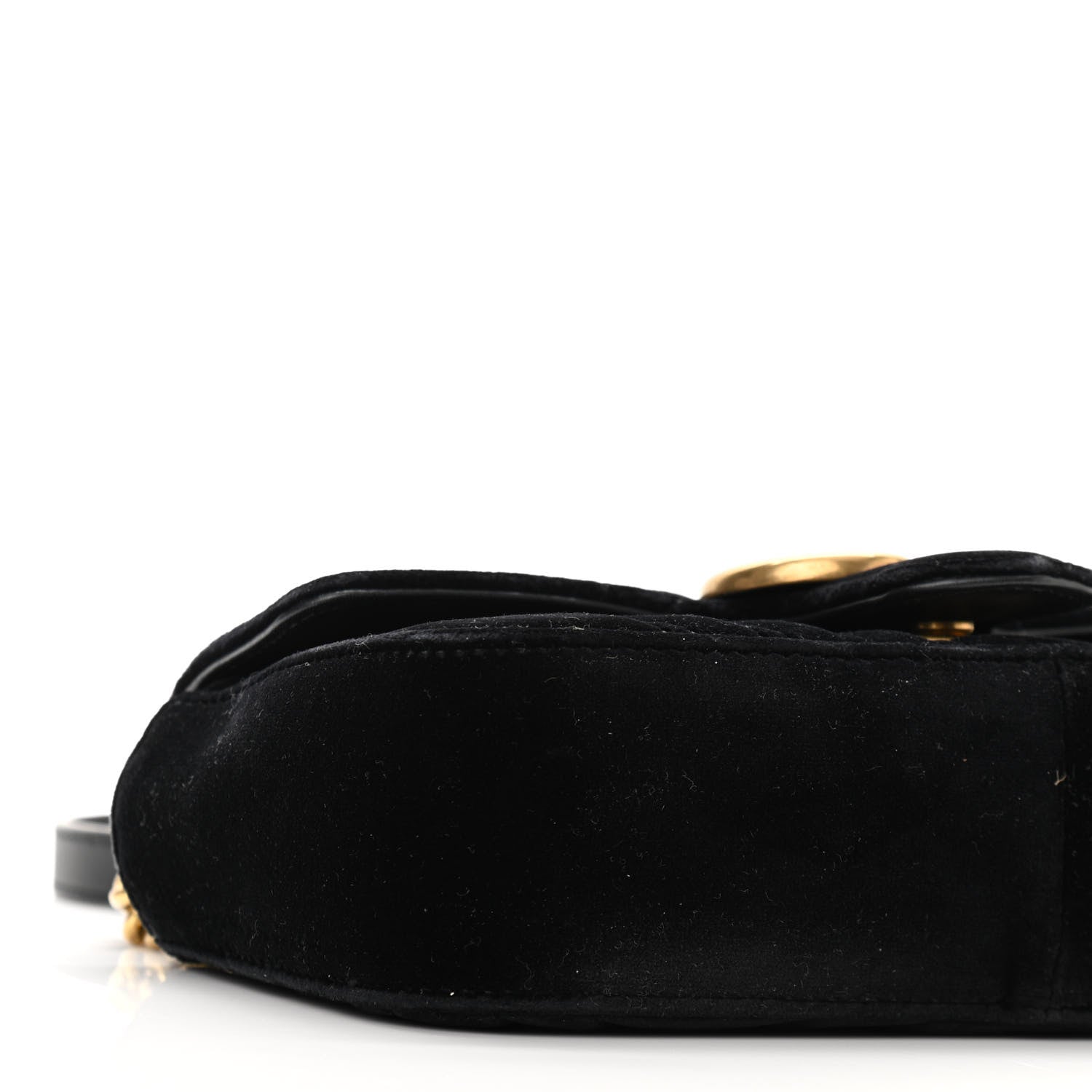 Gucci Velvet Matelasse Mini GG Marmont Shoulder Bag Black 9 of 10