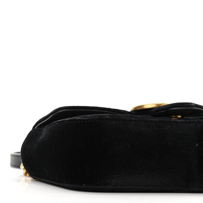 Gucci Velvet Matelasse Mini GG Marmont Shoulder Bag Black 9 of 10