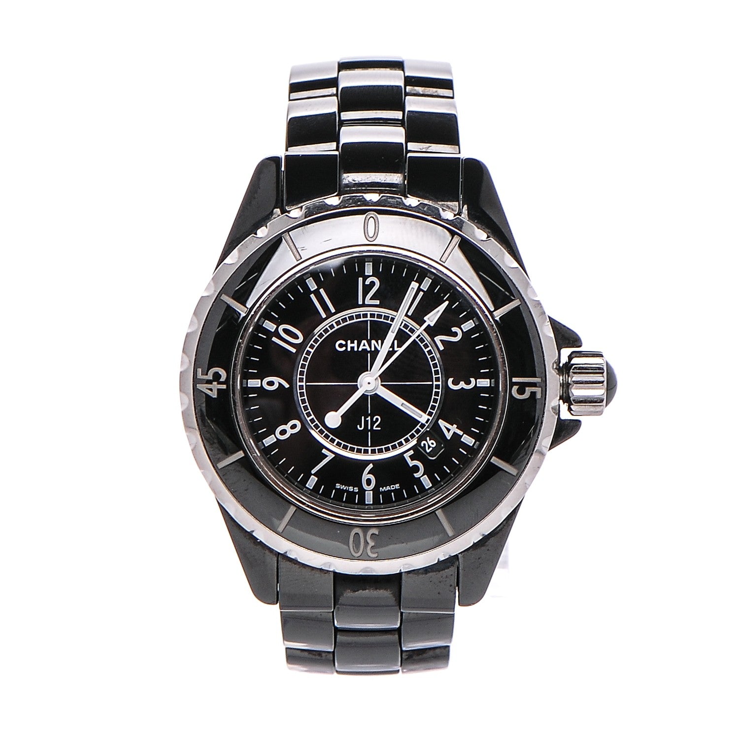 Chanel Stainless Steel Ceramic 33mm J12 Quartz Watch Black 1 of 5