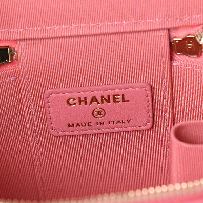 Chanel Lambskin Quilted Mini Vanity Case With Chain Pale Pink 5 of 9