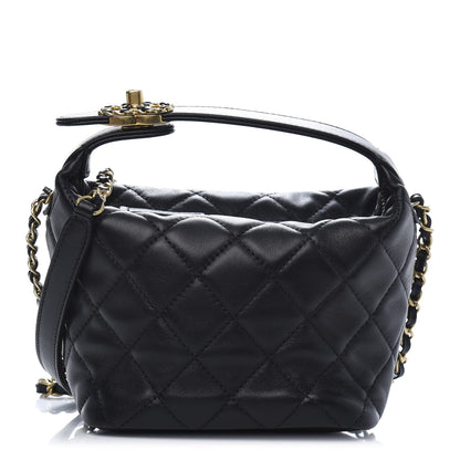 Chanel Lambskin Quilted Small Perfect Meeting Hobo Black 1 of 14