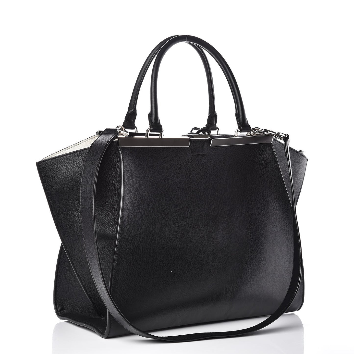 Vitello Dolce Shiny Nappa Petite 3Jours Tote Black