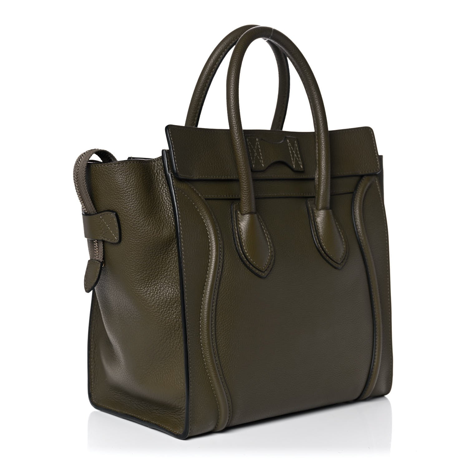 Celine Drummed Calfskin Mini Luggage Jungle 2 of 11