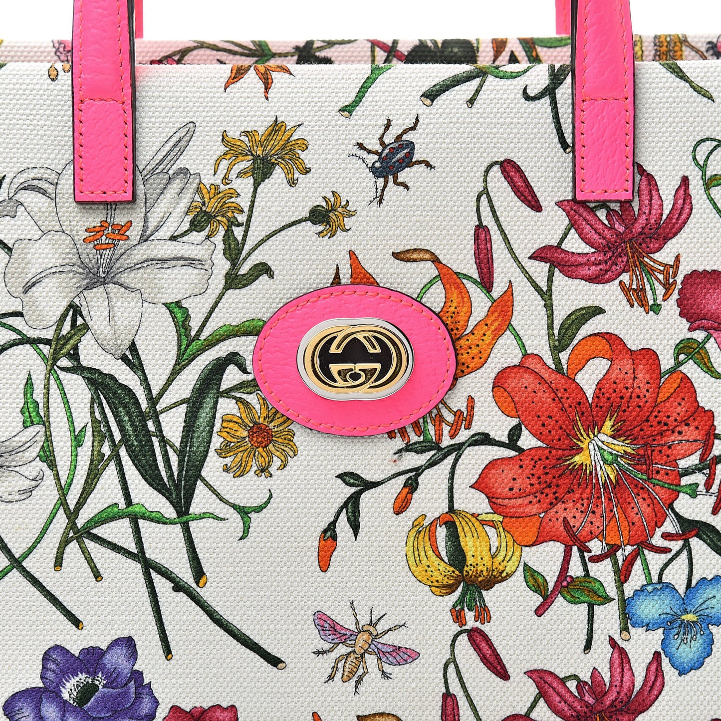 Canvas Medium Flora Tote Fuchsia