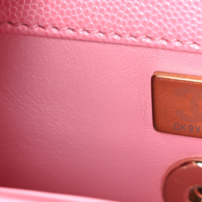 Chanel Caviar Quilted Mini Coco Chain Handle Flap Pink 7 of 11