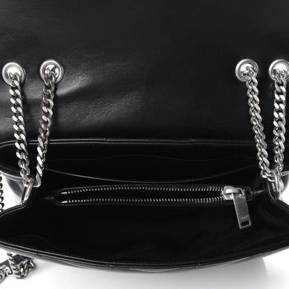 Saint Laurent Calfskin Y Quilted Monogram Small Loulou Chain Satchel Black 5 of 11