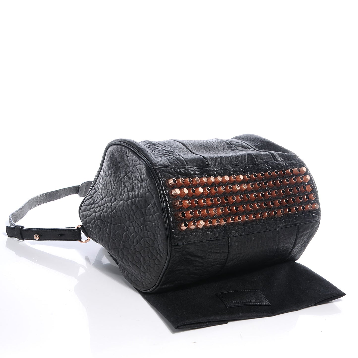 Leather Rocco w Rose Gold Hardware Black
