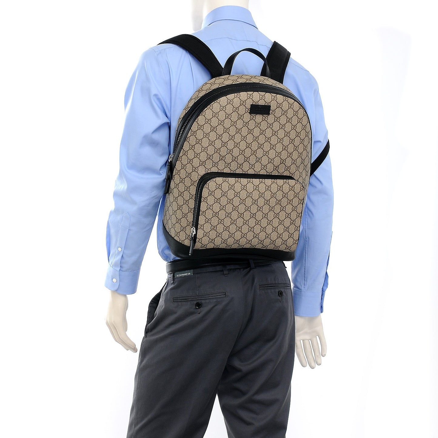 GG Supreme Monogram Medium Backpack Black