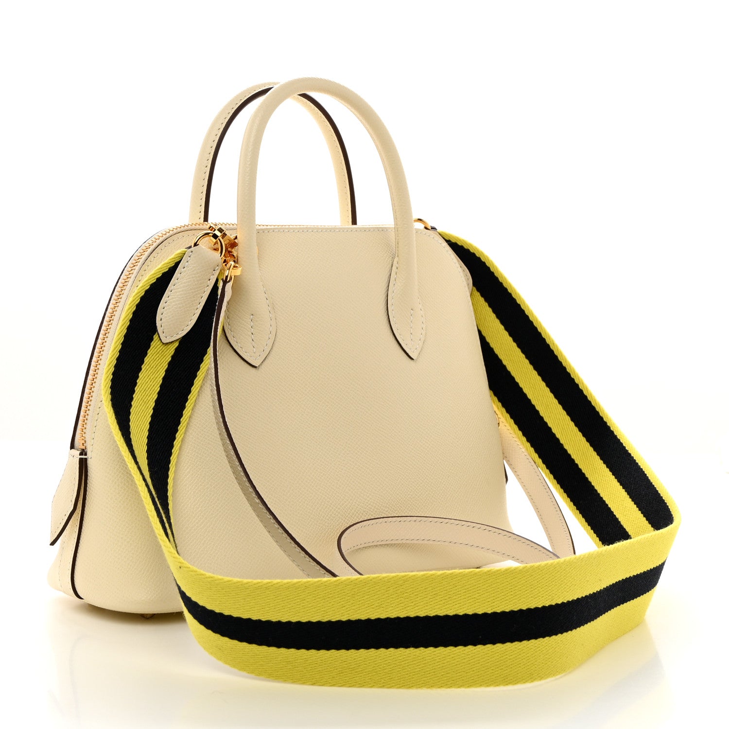 Hermes Epsom 1923 Sangle Bolide 25 Nata Bleu Indigo Lime 2 of 12