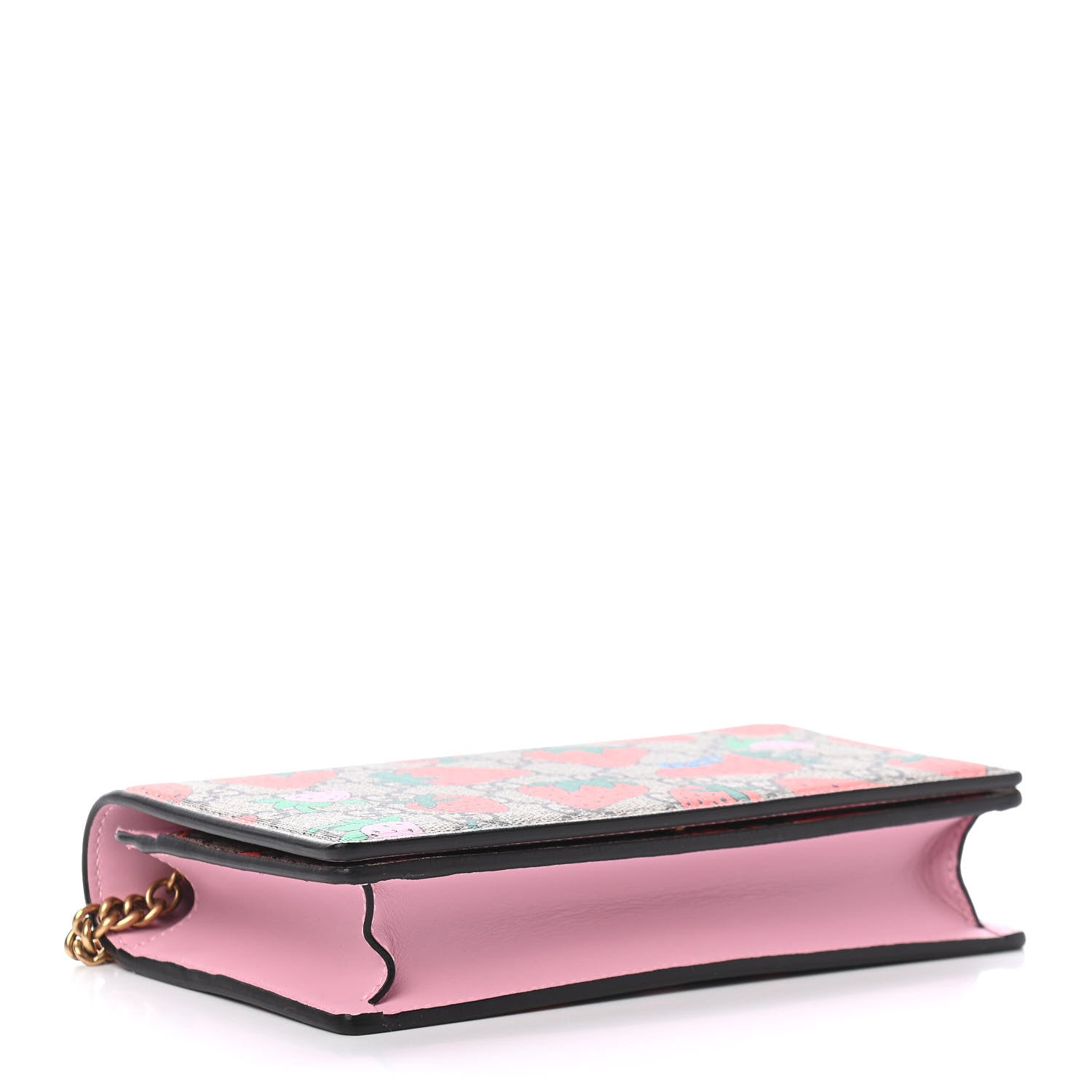 Gucci GG Supreme Monogram Strawberry Chain Wallet 4 of 8