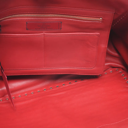 Valentino Garavani Vitello All Over Stud Rockstud Tote Red 6 of 8