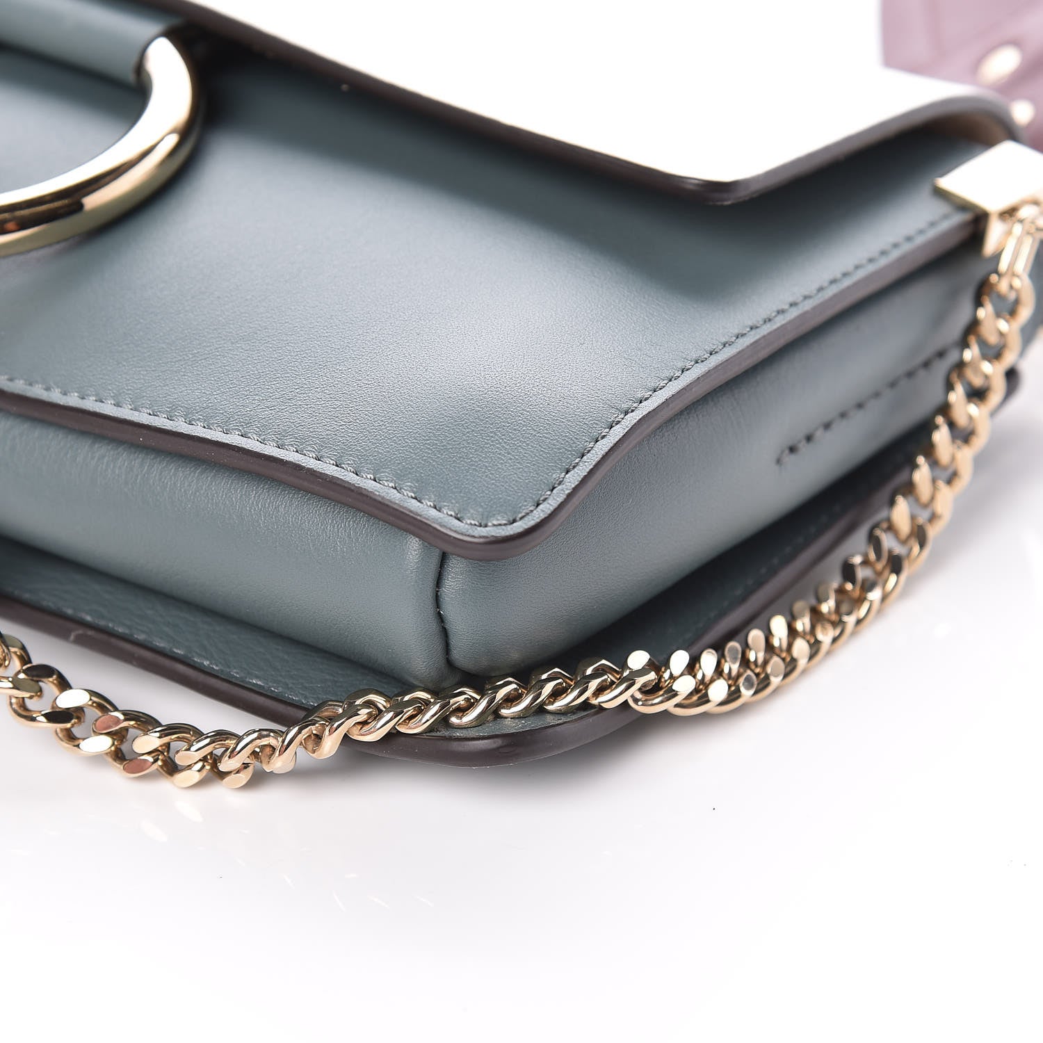 Chloe Calfskin Small Faye Shoulder Bag White Blue 8 of 8
