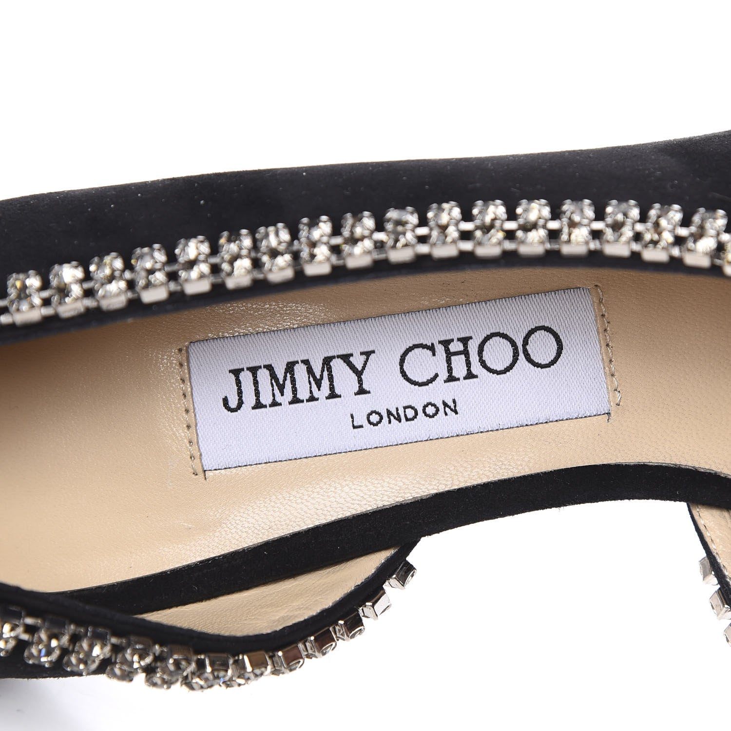 Jimmy Choo Suede Crystal Lilian 100 Pumps 37.5 Black 7 of 8