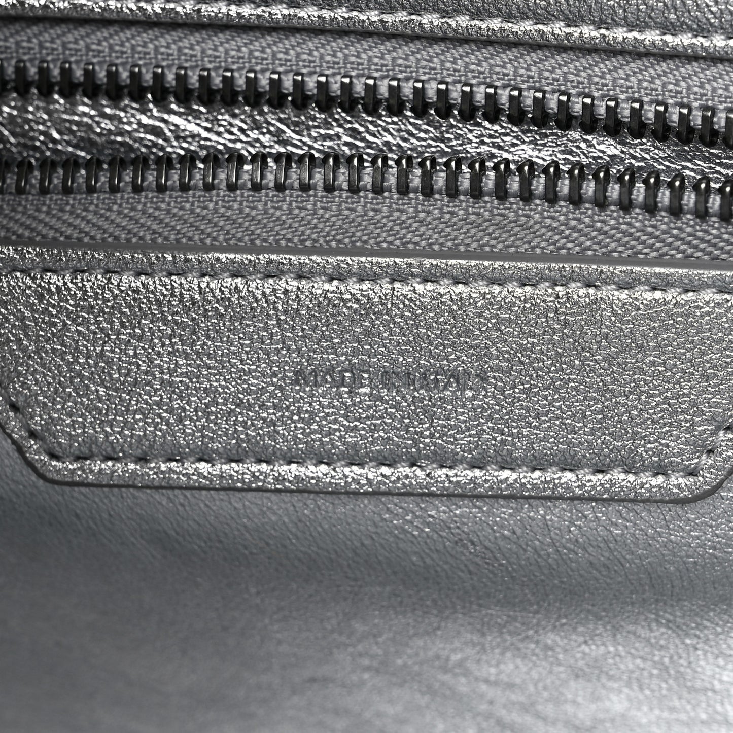 Laminated Lambskin Micro Luggage Silver