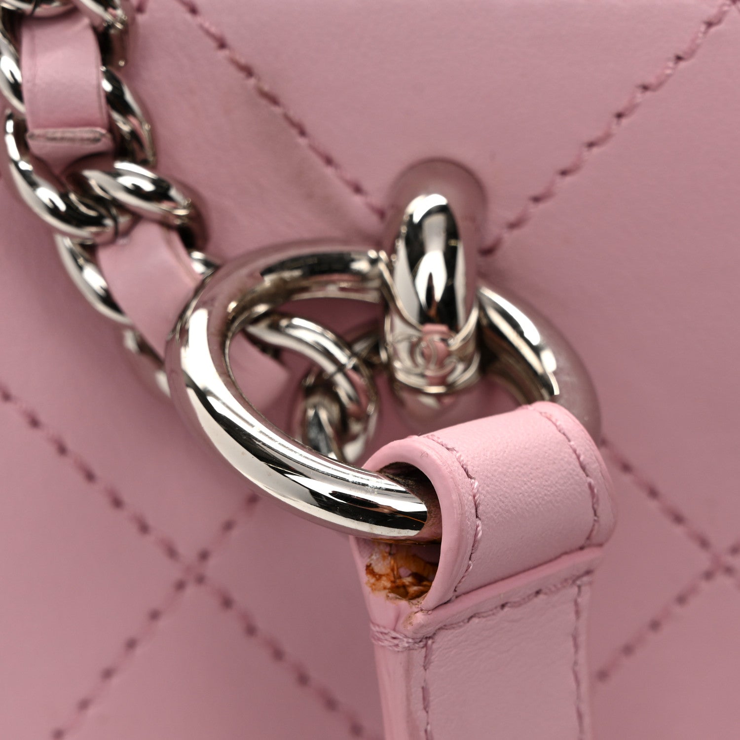 Chanel Calfskin Stitch Medium Ring My Bag Shopping Tote  Pink 11 of 11