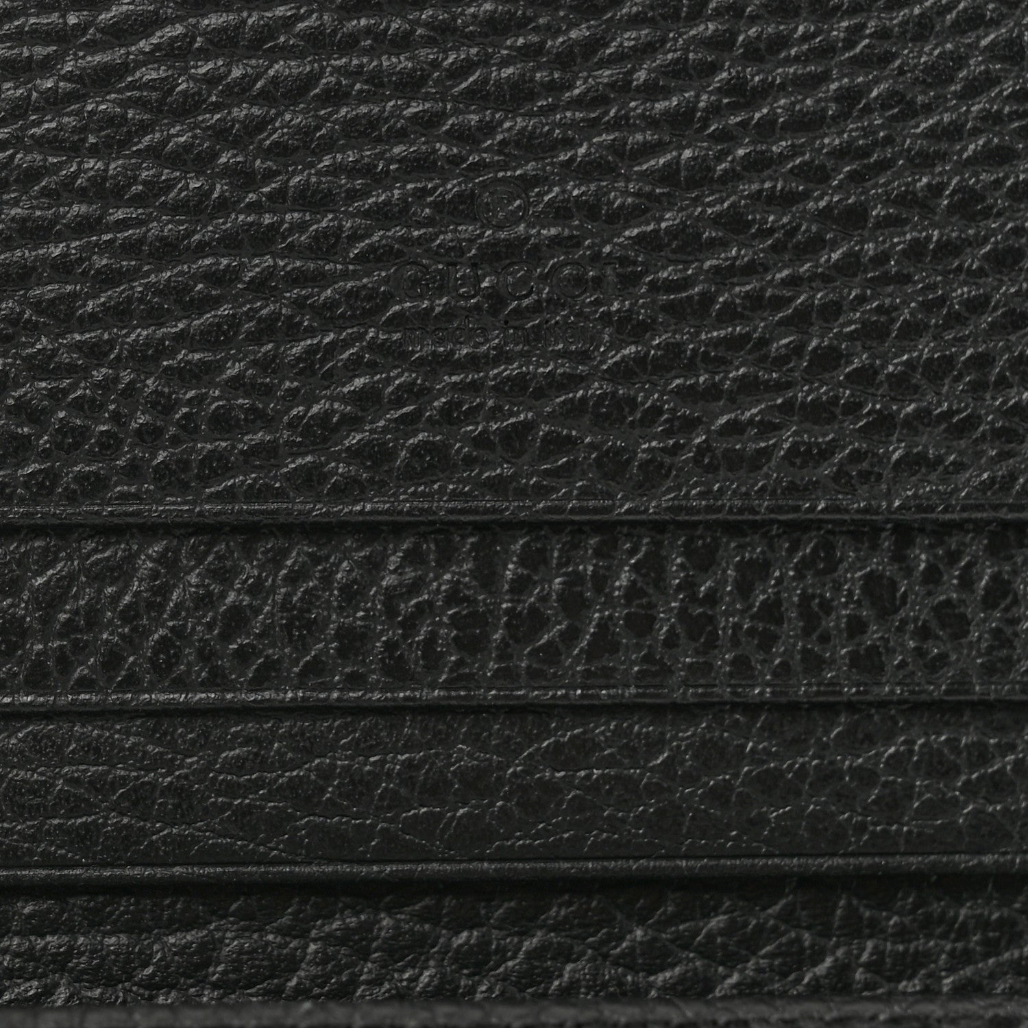 Gucci Dollar Calfskin Enamel Monochrome GG Marmont Card Case Black 6 of 7