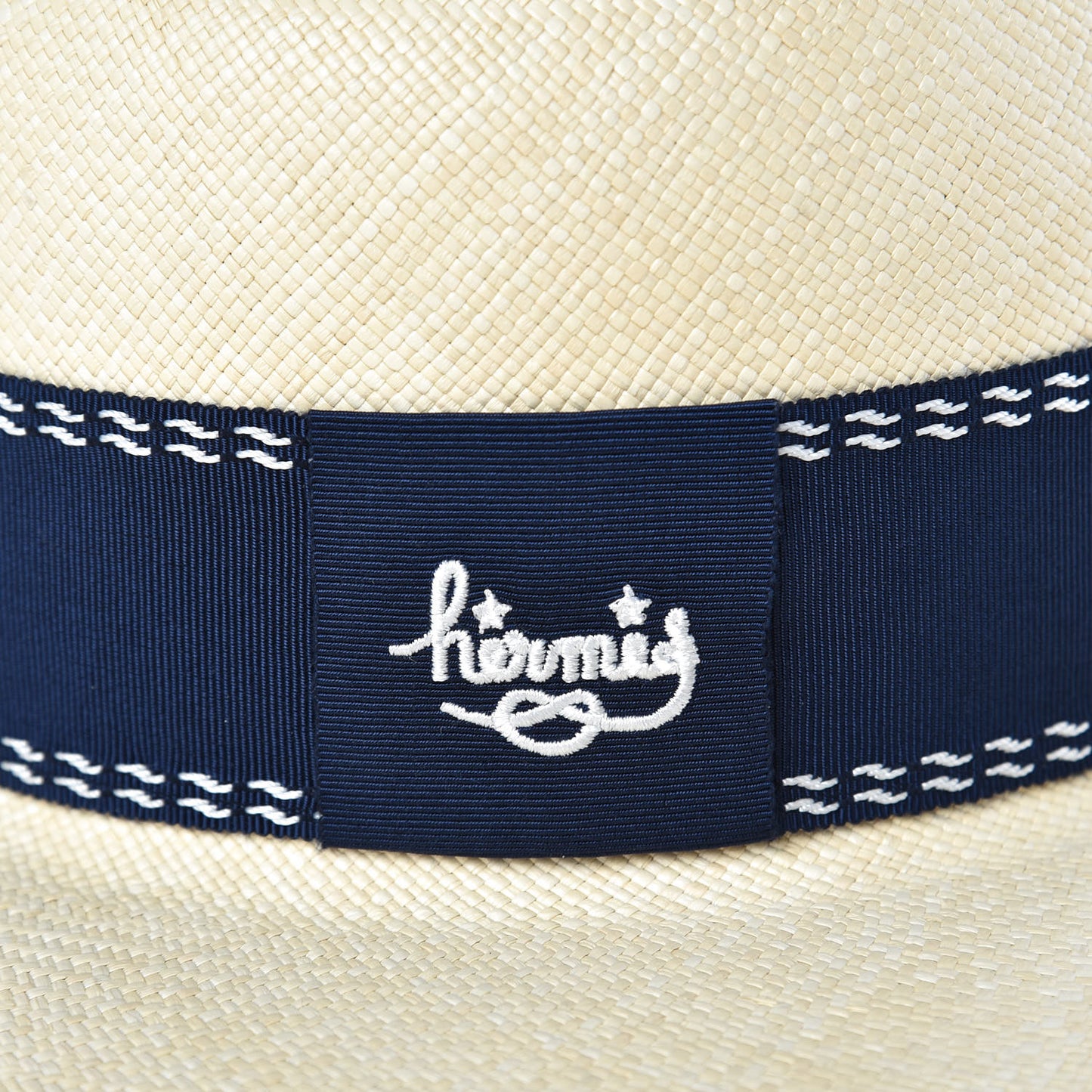 Straw Marin Grosgrain Stitched Trinidad Hat 57 Naturel Marine