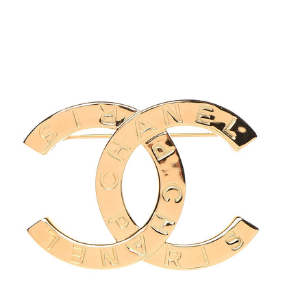Chanel Metal Paris Button CC Large Brooch Gold 1 of 4