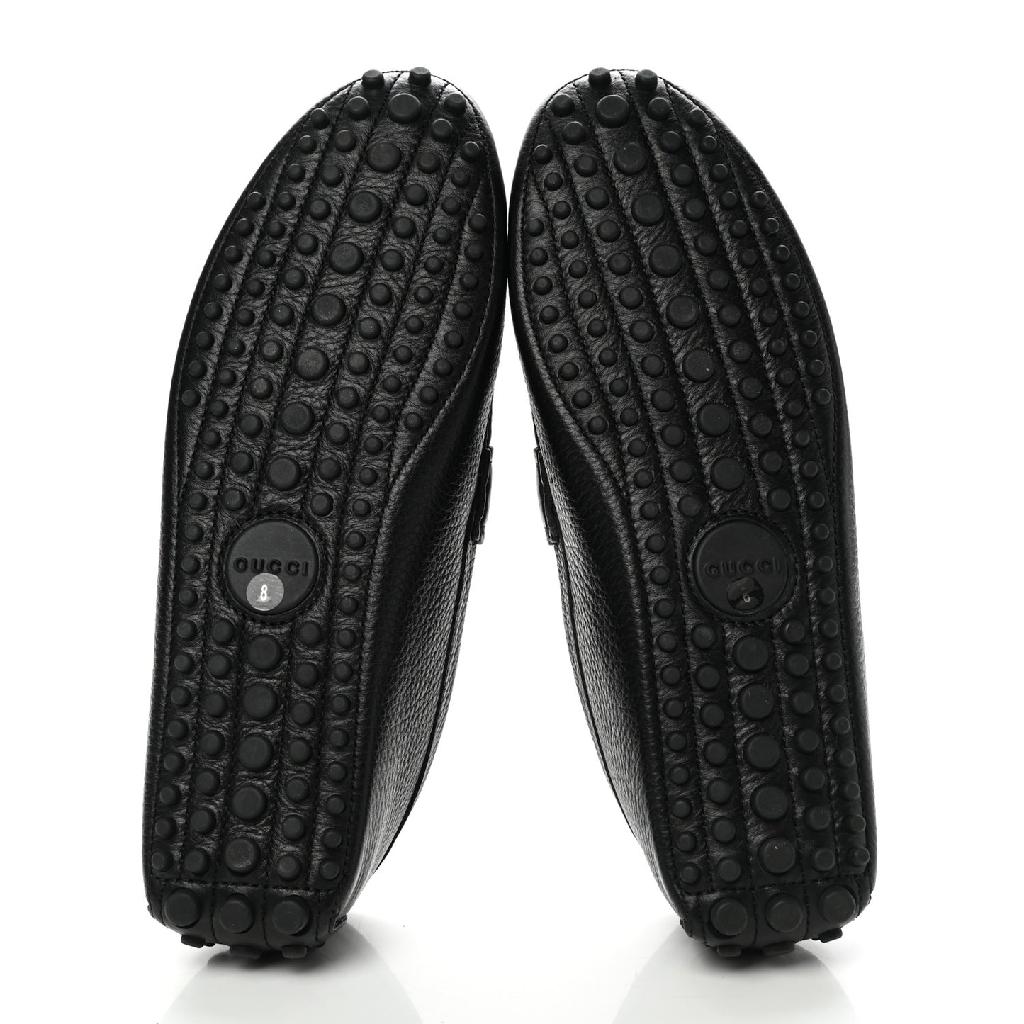 Calfskin Web Mens Horsebit Driver Loafers 8 Black