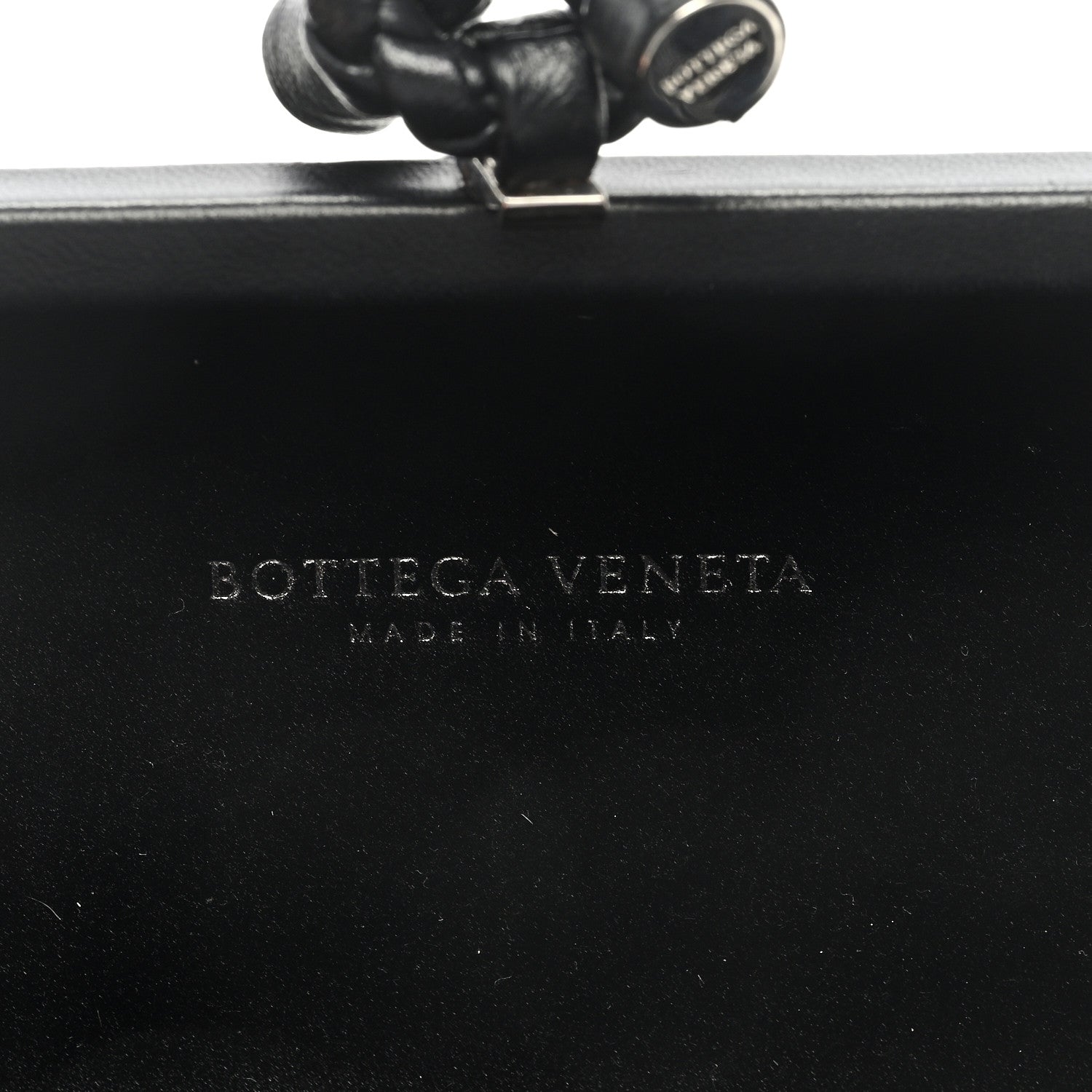 Bottega Veneta Satin Intrecciato Impero Stretch Knot Clutch Black 6 of 9