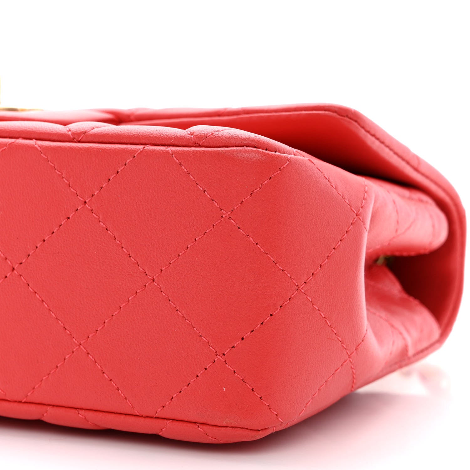 Chanel Lambskin Quilted Mini Rectangular Flap Red 10 of 10