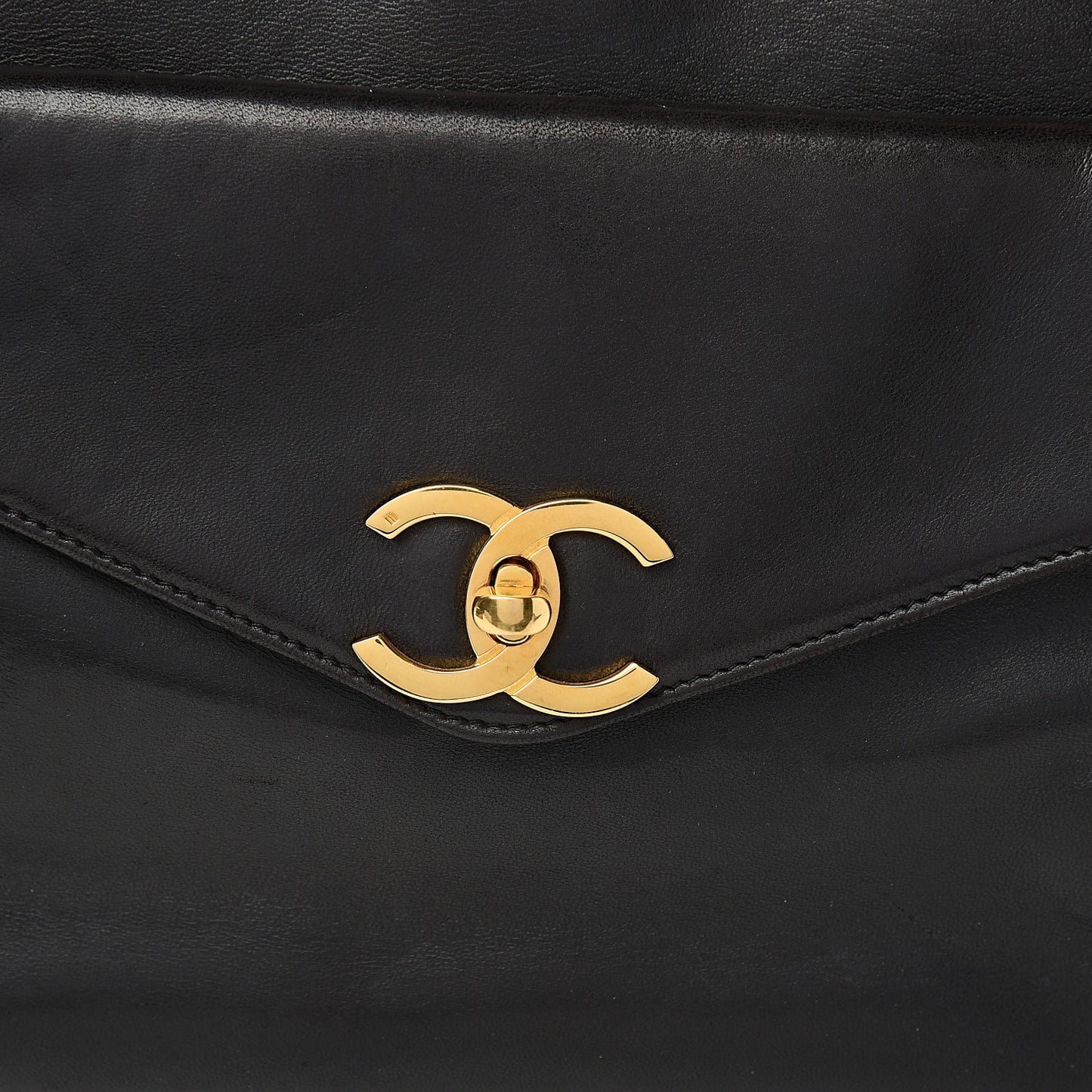 Lambskin CC Flap Shopping Tote Black