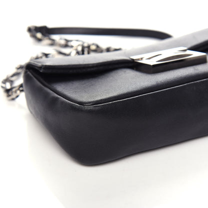Fendi Shiny Nappa Mini Be Baguette Shoulder Bag Black 8 of 9