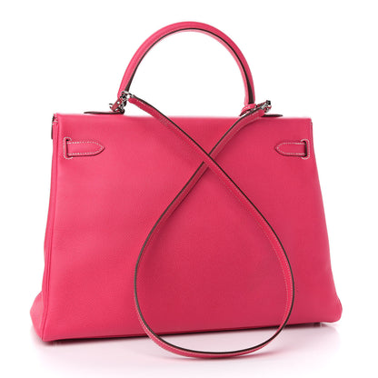 Hermes Epsom Candy Kelly Retourne 35 Rose Tyrien Rubis 2 of 12