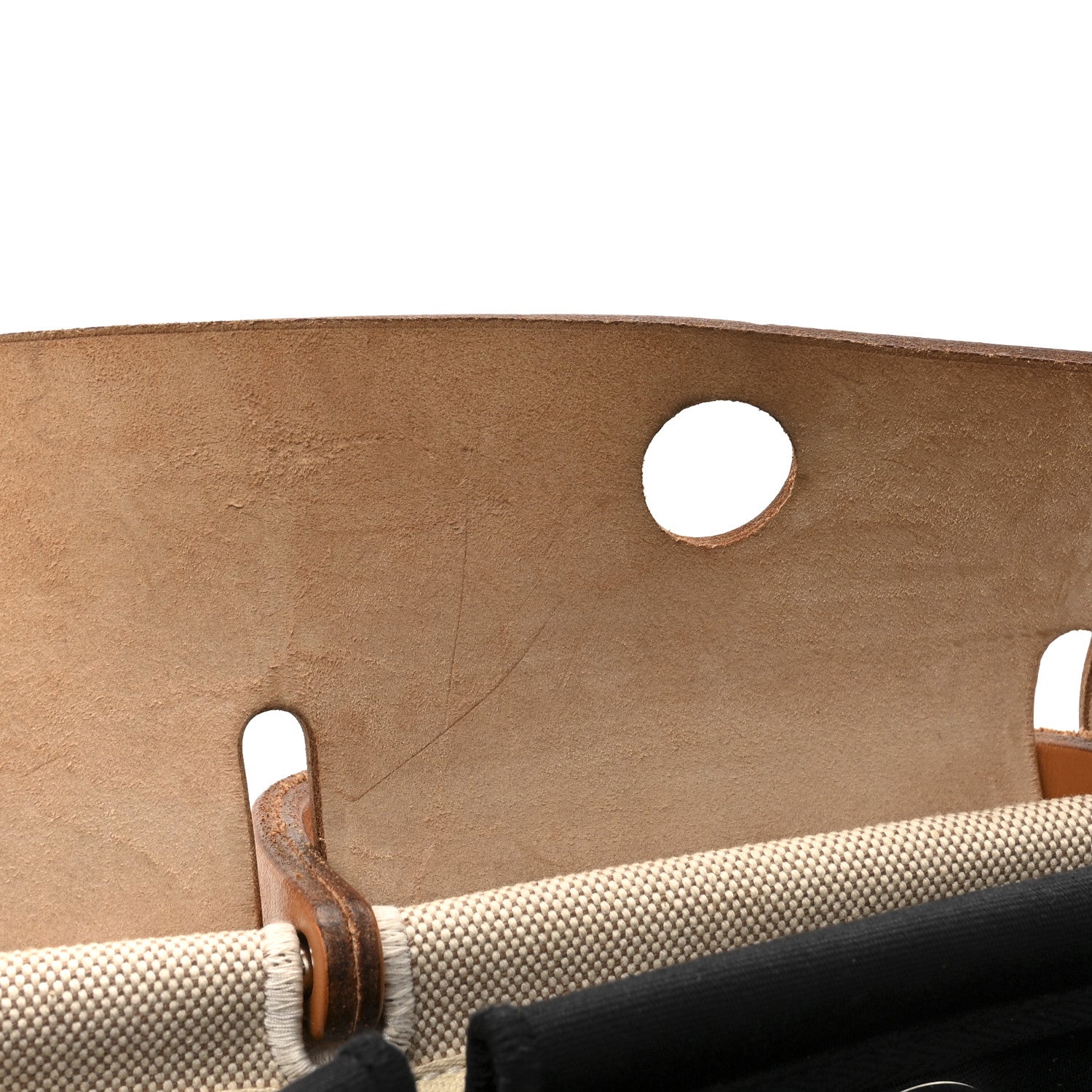 Hermes Toile Vache Calfskin Herbag 30 PM Black Natural 13 of 16