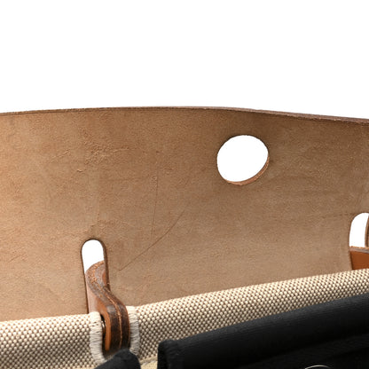 Hermes Toile Vache Calfskin Herbag 30 PM Black Natural 13 of 16