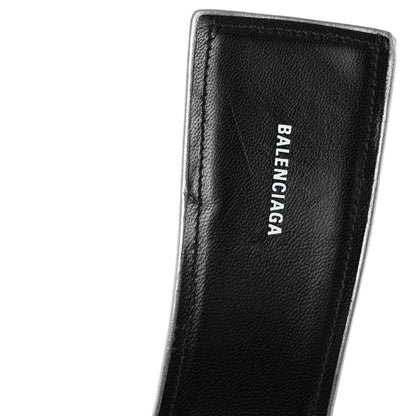 Balenciaga Metallic Nappa BB Square Knife Pointed Toe 40mm Mules 39.5 Silver 12 of 14