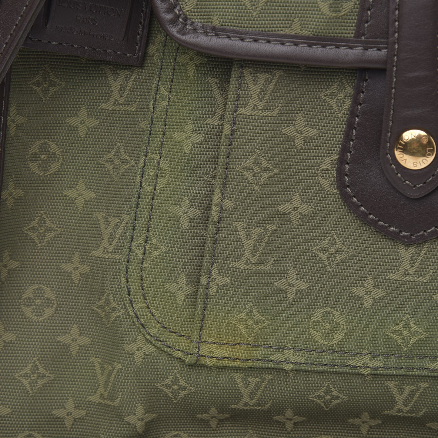 Mini Monogram Besace Mary Kate Kaki