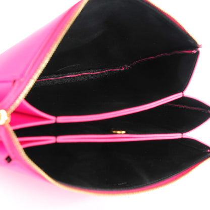 Celine Lambskin Solo Trio Cosmetic Pouch Fluo Fuchsia 6 of 9