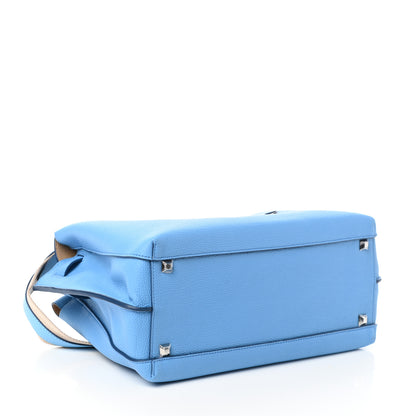 MCM Grained Calfskin Medium Milla Tote Tile Blue 4 of 9