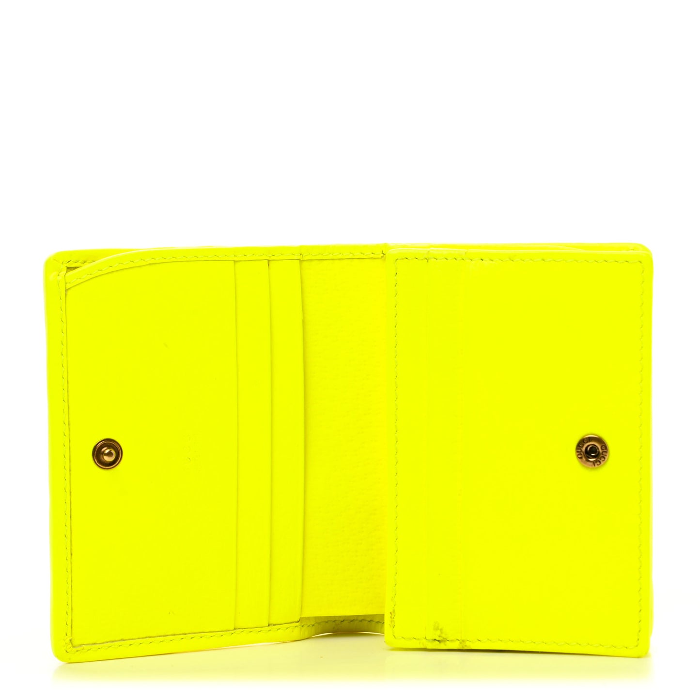 Calfskin Flora Print Zumi Card Case Yellow Fluo