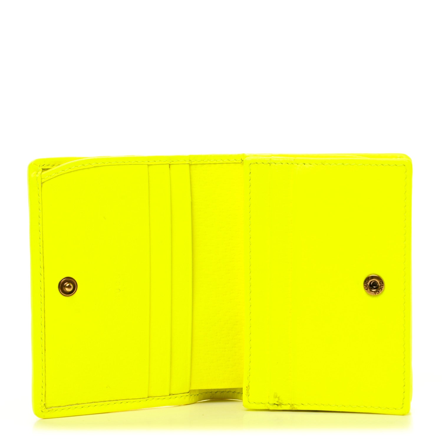 Gucci Calfskin Flora Print Zumi Card Case Yellow Fluo 5 of 11