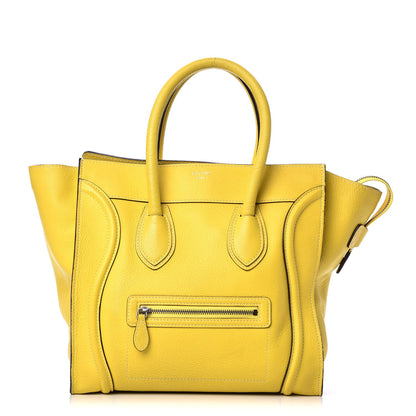 Celine Drummed Calfskin Mini Luggage Citron 1 of 26