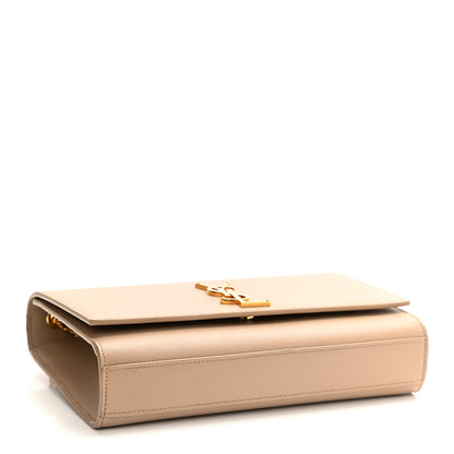 Saint Laurent Grain De Poudre Medium Monogram Kate Satchel Dark Beige 4 of 12
