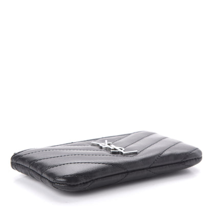 Saint Laurent Calfskin Matelasse Monogram Key Pouch Black 4 of 11