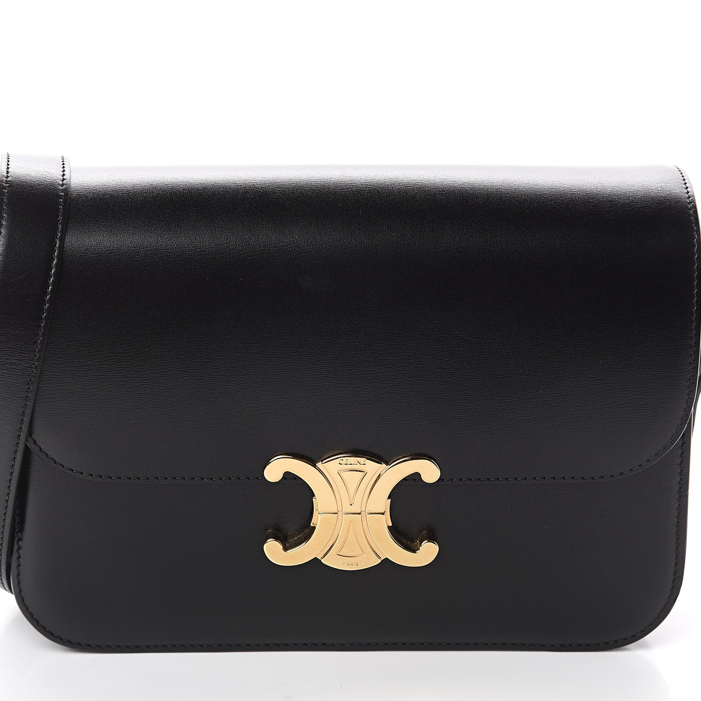 Shiny Calfskin Medium Triomphe Black