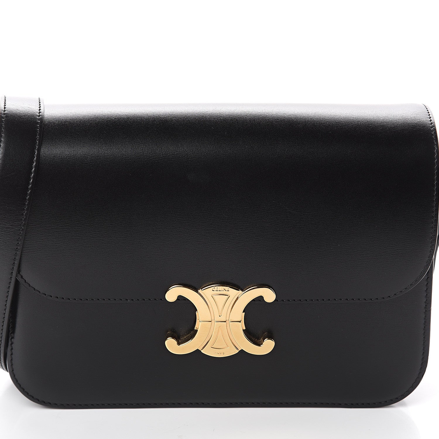 Celine Shiny Calfskin Medium Triomphe Black 6 of 8