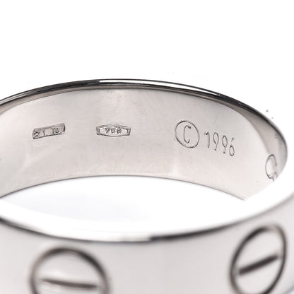 Cartier 18K White Gold 5.5mm LOVE Ring 51 5.75 4 of 7