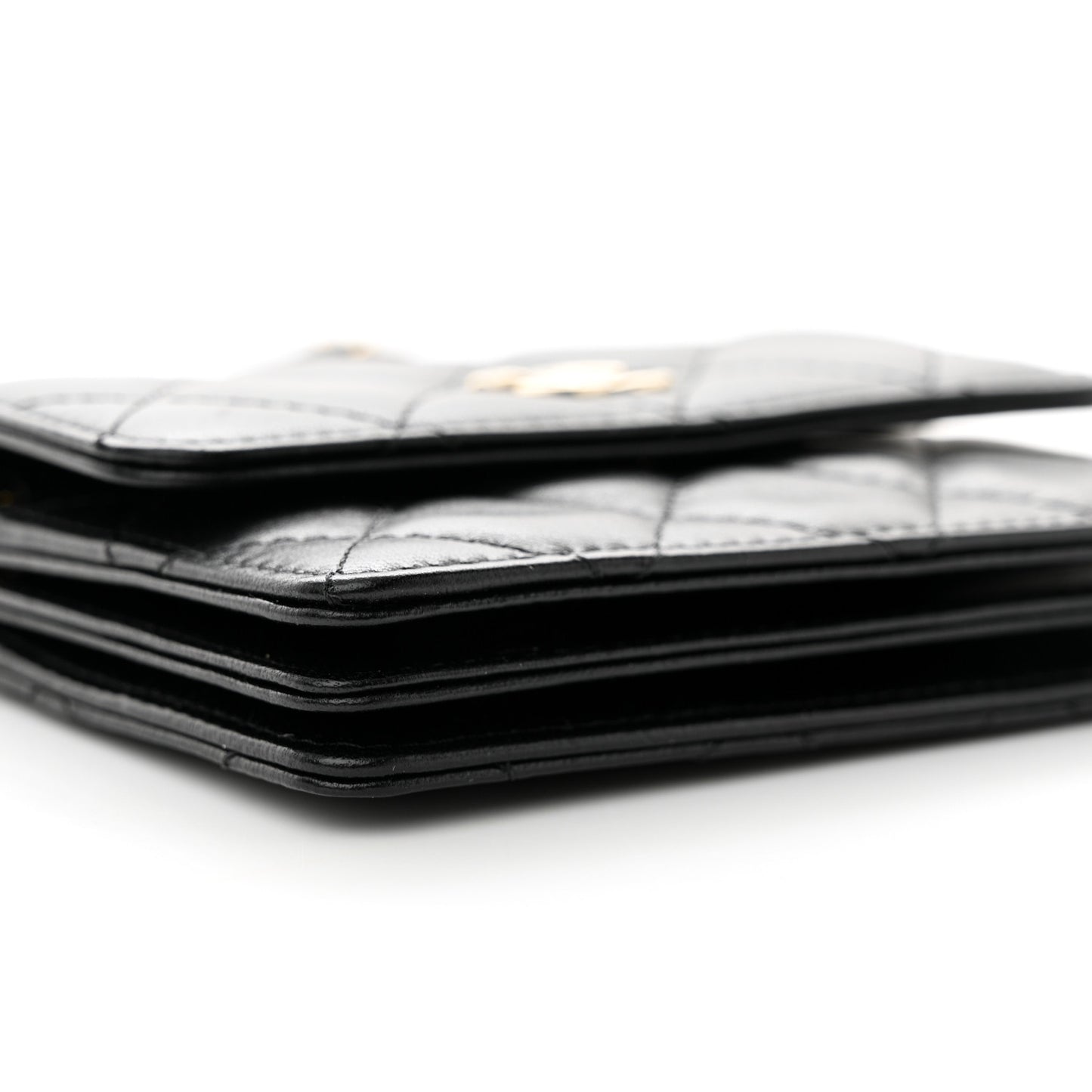 Lambskin Quilted My Chanel Lady Card Holder On Chain Black