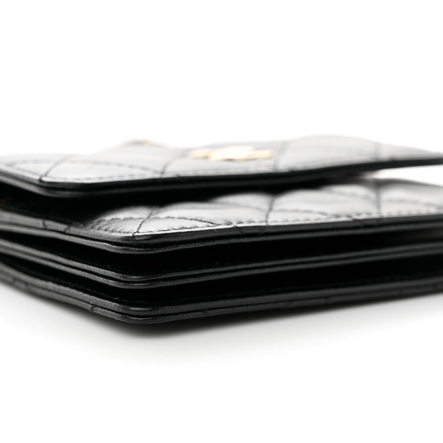 Chanel Lambskin Quilted My Chanel Lady Card Holder On Chain Black 10 of 12