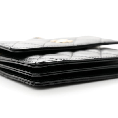 Chanel Lambskin Quilted My Chanel Lady Card Holder On Chain Black 10 of 12