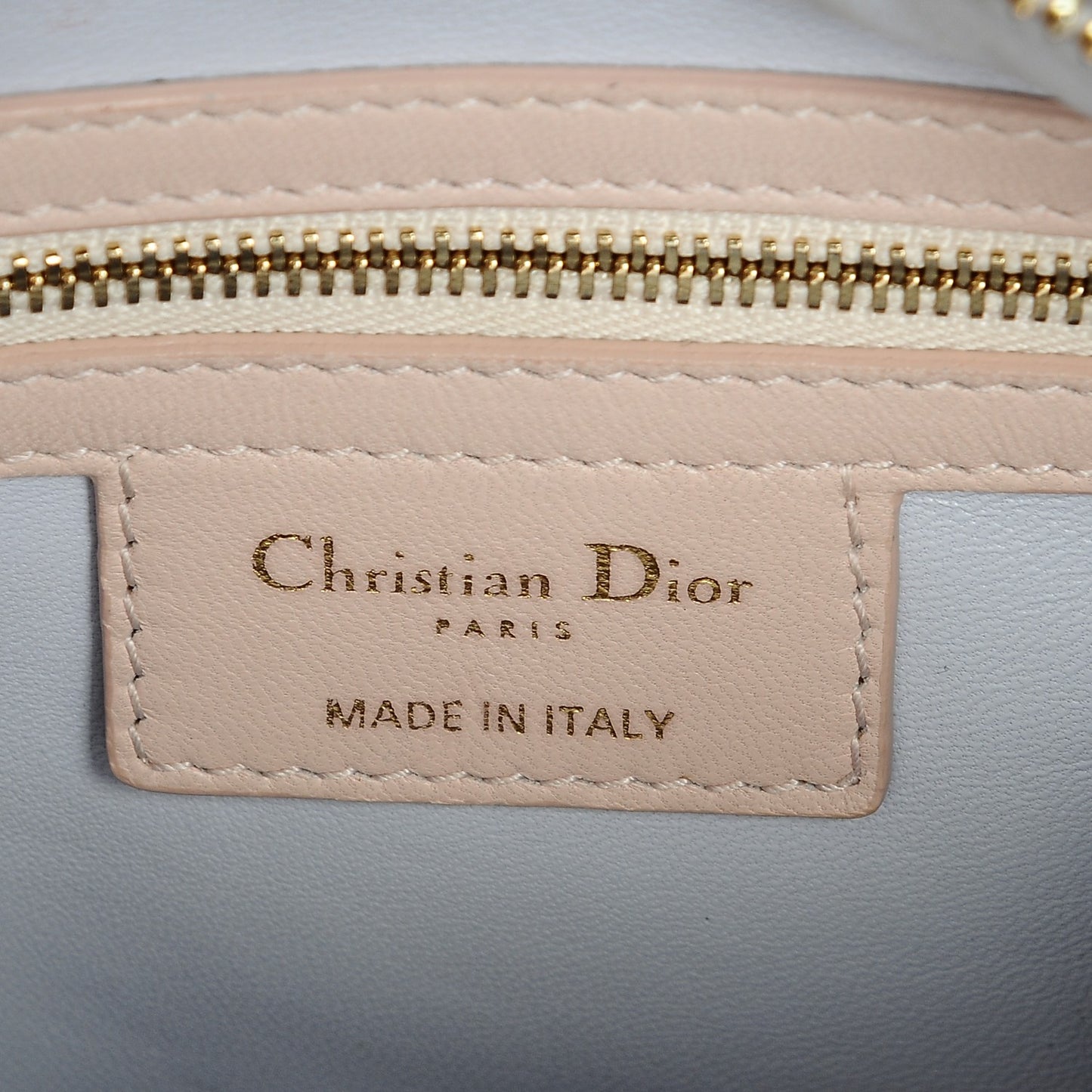 Lambskin Cannage Medium Tri-Color Lady Dior Rose Pale