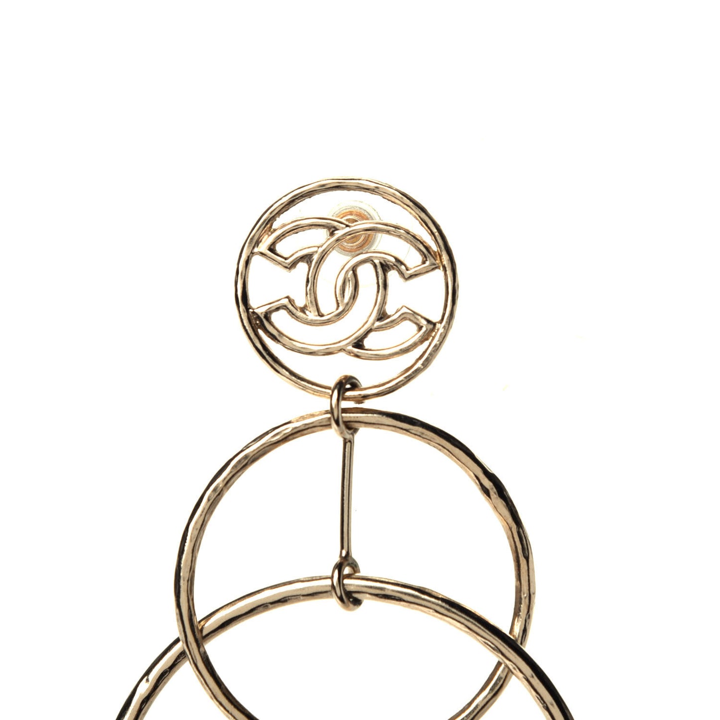 CC Hoop Drop Earrings Gold
