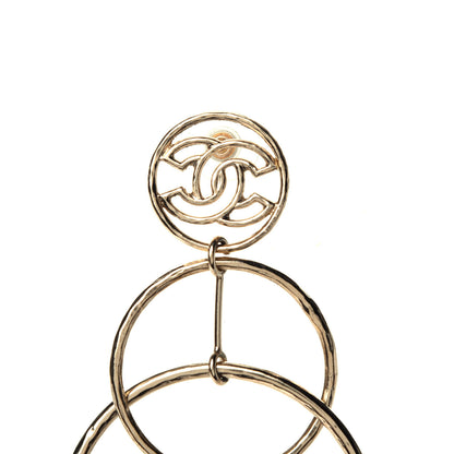 Chanel CC Hoop Drop Earrings Gold 4 of 5